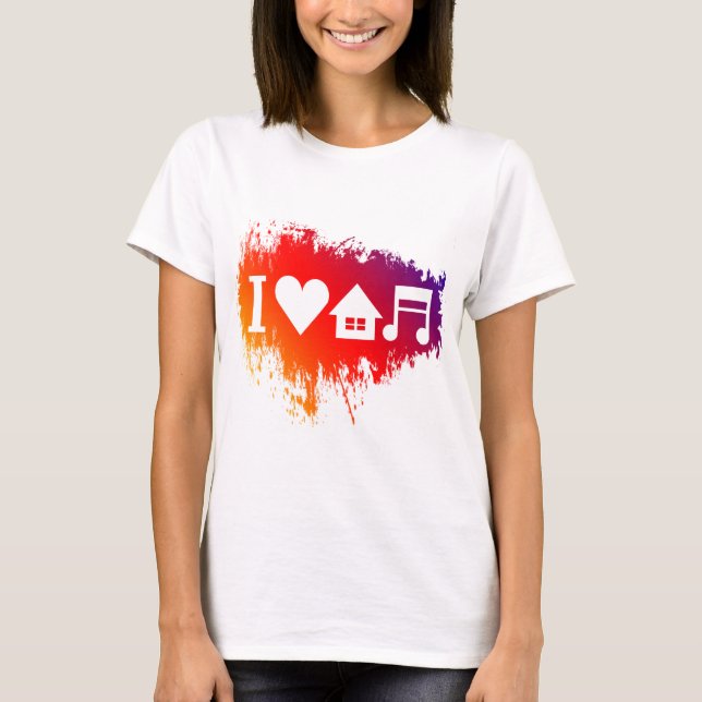 Jag älskar husmusik t shirt (Framsida)