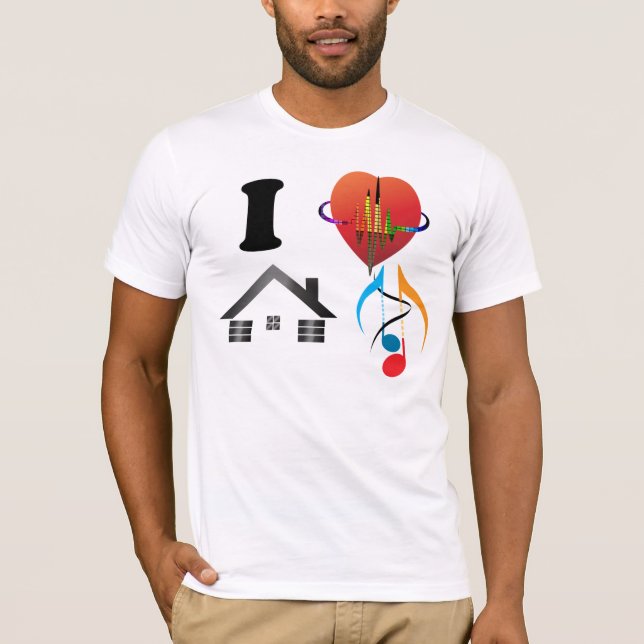 Jag älskar husmusikskjortan t-shirt (Framsida)