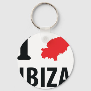 Jag älskar Ibiza drar upp konturernaa av symbolen Nyckelring