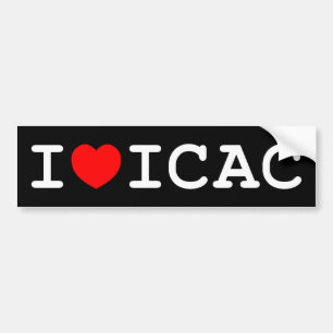 Jag älskar ICAC-bildekalet (mörk) Bildekal