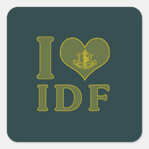 Jag älskar IDF - Israel försvarstyrkor Fyrkantigt Klistermärke