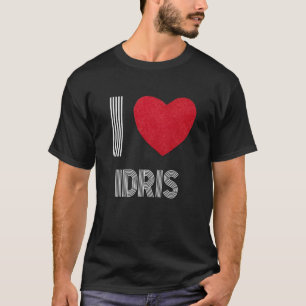 Jag älskar Idris Pojkvän Hjärta Vintage Födelsedag T Shirt