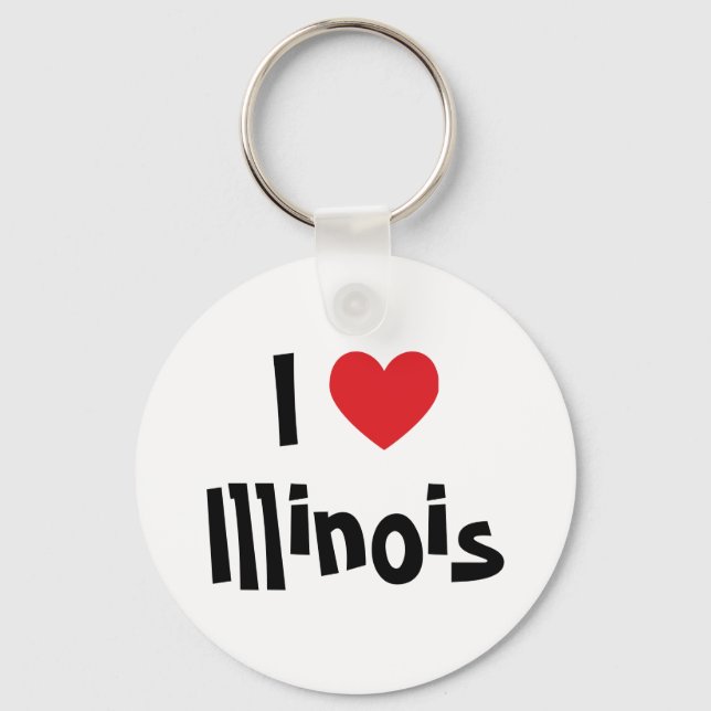 Jag älskar Illinois Nyckelring (Framsida)