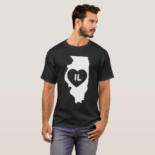 Jag älskar Illinois statlig manar grundläggande Tee Shirt