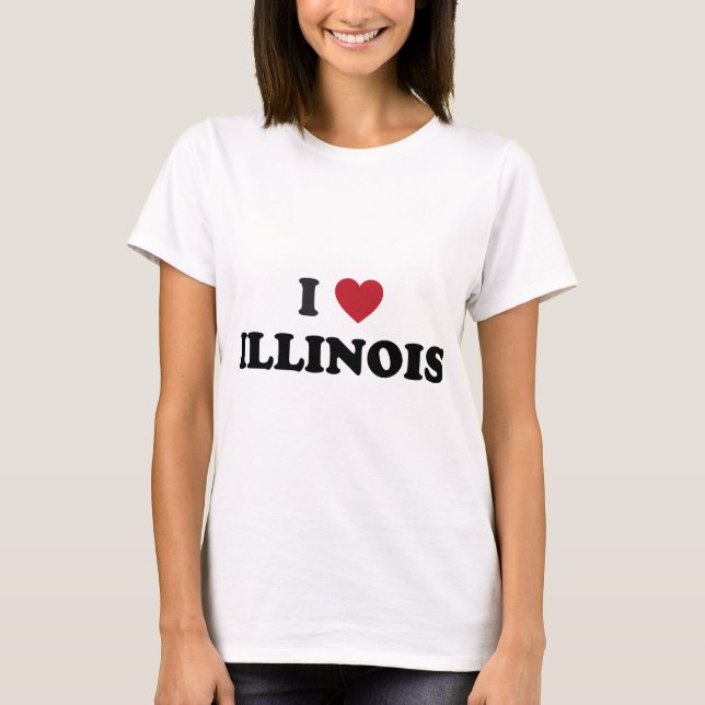 Jag älskar Illinois Tee Shirt (Framsida)
