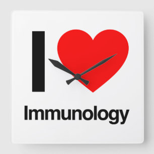 jag älskar immunologi fyrkantig klocka