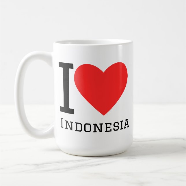 Jag älskar Indonesien  Kaffemugg (Vänster)