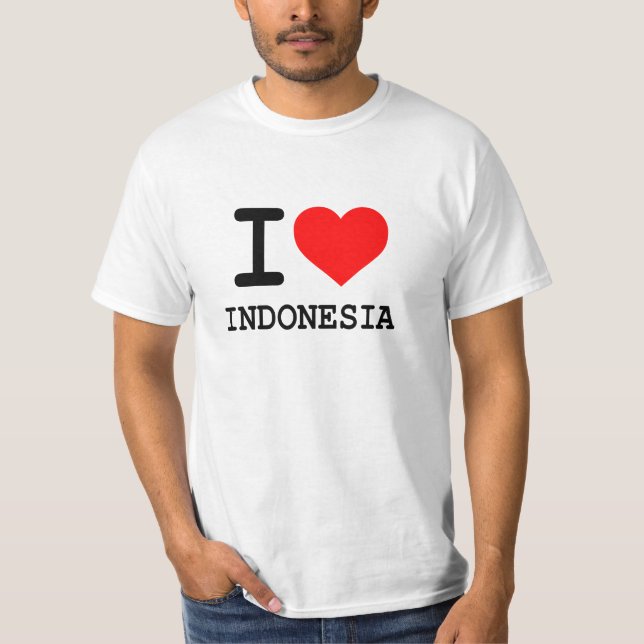 Jag älskar Indonesien - vitT-tröja Tee (Framsida)