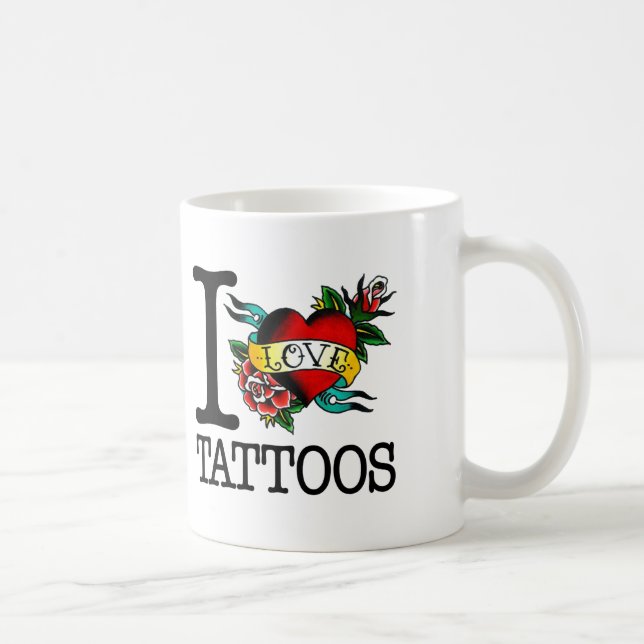 jag älskar inked tat-design för tatueringar kaffemugg (Höger)