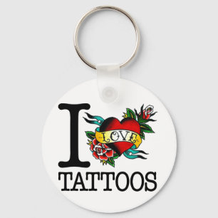 jag älskar inked tat-design för tatueringar nyckelring