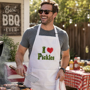 Jag älskar inlagda gurkor Rolig BBQ-apron Förkläde