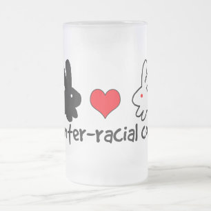 Jag älskar Inter-ras- par Frostat Ölglas