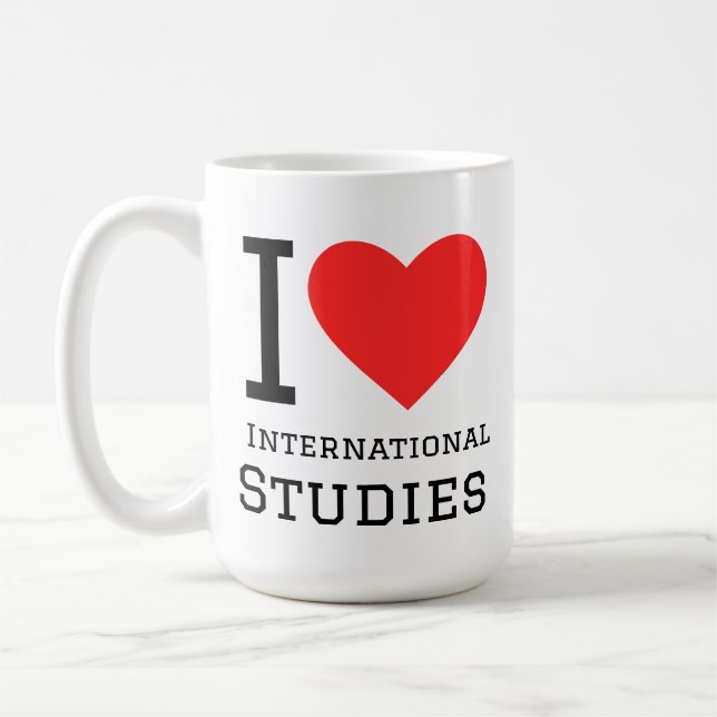 Jag älskar internationella studier kaffemugg (Vänster)
