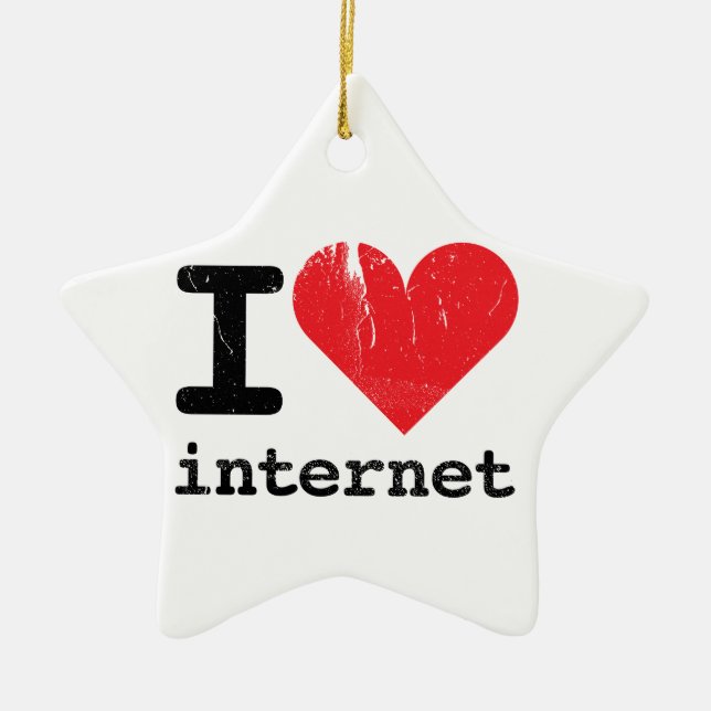 Jag älskar internet julgransprydnad keramik (Framsidan)