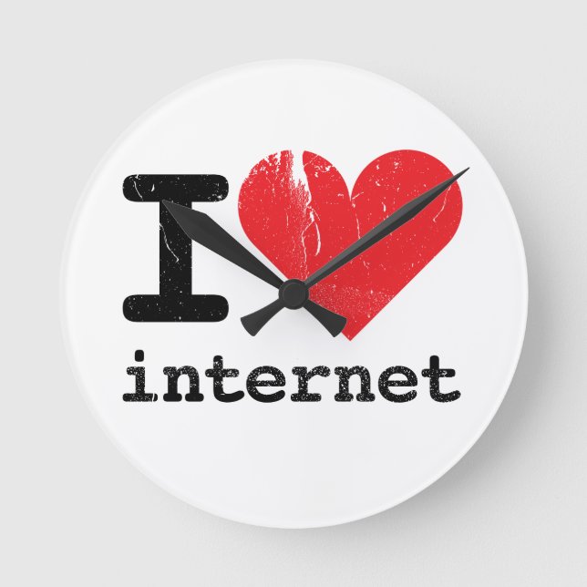 Jag älskar internet rund klocka (Framsida)