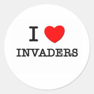 Jag älskar Invaders Runt Klistermärke