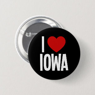 Jag älskar Iowa • I Heart Iowa Rund knapp