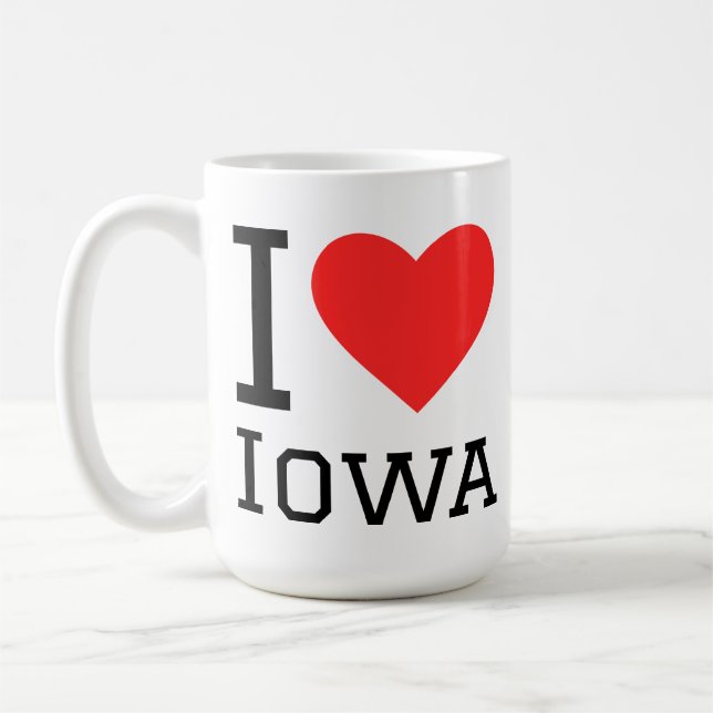 Jag älskar Iowa  Kaffemugg (Vänster)