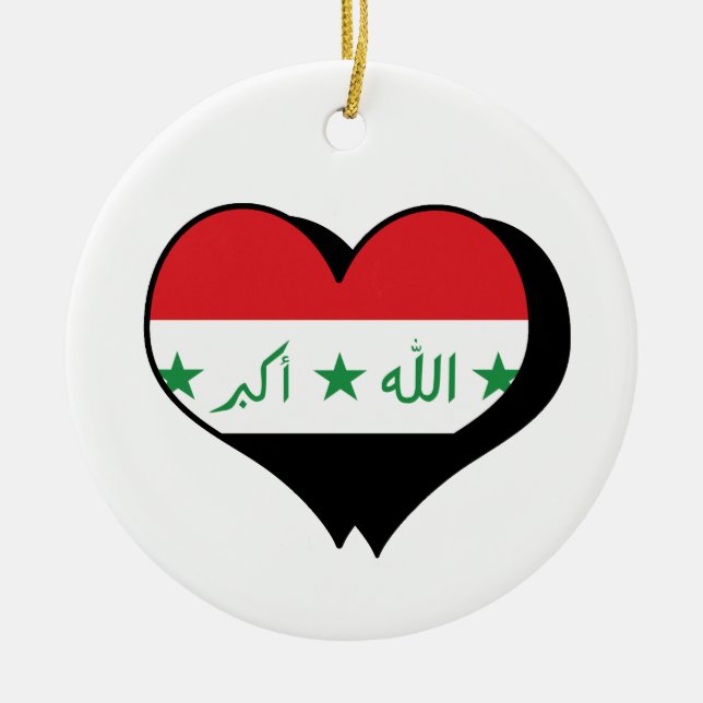 Jag älskar Irak-ornament Julgransprydnad Keramik (Framsidan)