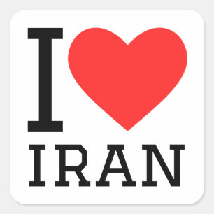 Jag älskar Iran Fyrkantigt Klistermärke