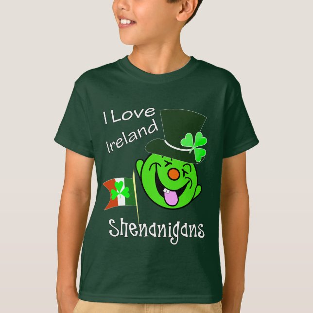 Jag älskar Irland den roliga ståhejen St Patrick Tee Shirt (Framsida)
