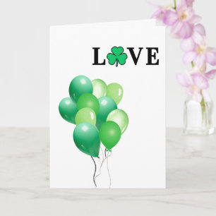 Jag ÄLSKAR Irland Grön Ballong Modern Elegant Kort