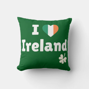 Jag älskar Irland - Irländska flaggans hjärta & Sh Kudde
