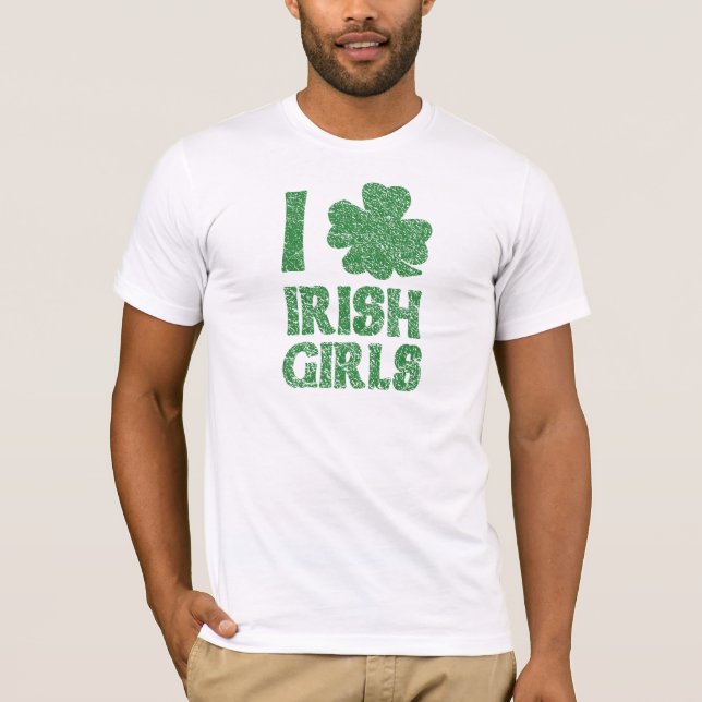 Jag älskar irländska flickor t shirt (Framsida)