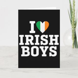 Jag älskar irländska pojkar Irland Flagga Hjärta S Kort