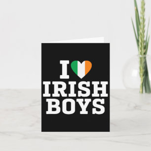 Jag älskar irländska pojkar Irland Flagga Hjärta S Kort