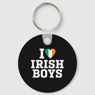 Jag älskar irländska pojkar Irland Flagga Hjärta S Nyckelring