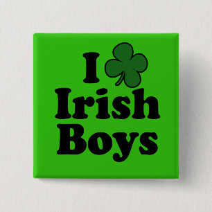 Jag älskar irländska pojkar som shamrocken knäp knapp