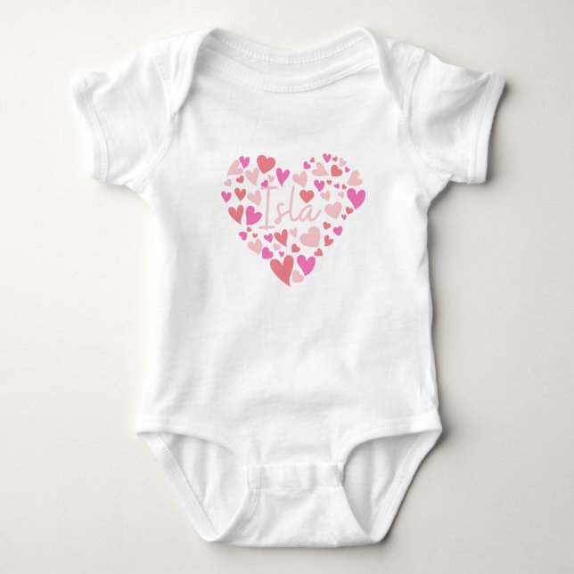Jag älskar Isla-hjärten i rosa T Shirt (Framsida)