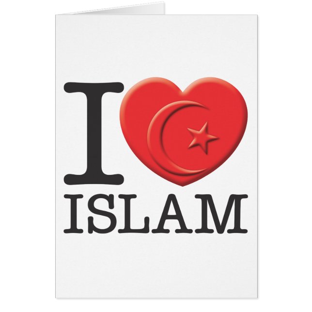 Jag älskar islam hälsningskort (Framsidan)
