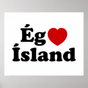 Jag älskar Island [Ég Elska Ísland] Isländska Poster
