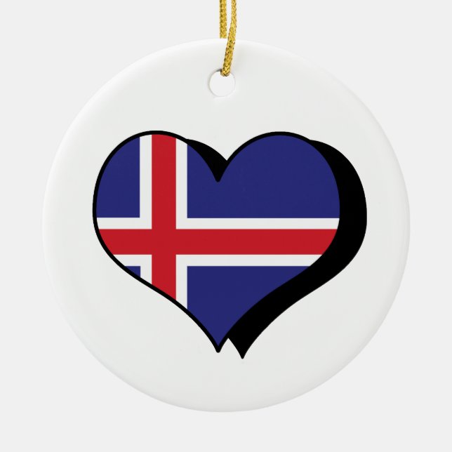 Jag älskar Island-ornament Julgransprydnad Keramik (Framsidan)