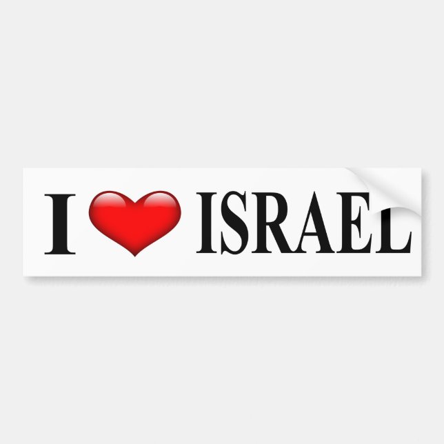 Jag älskar Israel Bumper Sticker Bildekal (Framsidan)