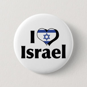 Jag älskar Israel Flagga Knapp