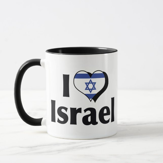 Jag älskar Israel Flagga Mugg (Vänster)