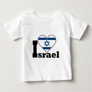 Jag älskar Israel - med stor flagga av Israel Tee