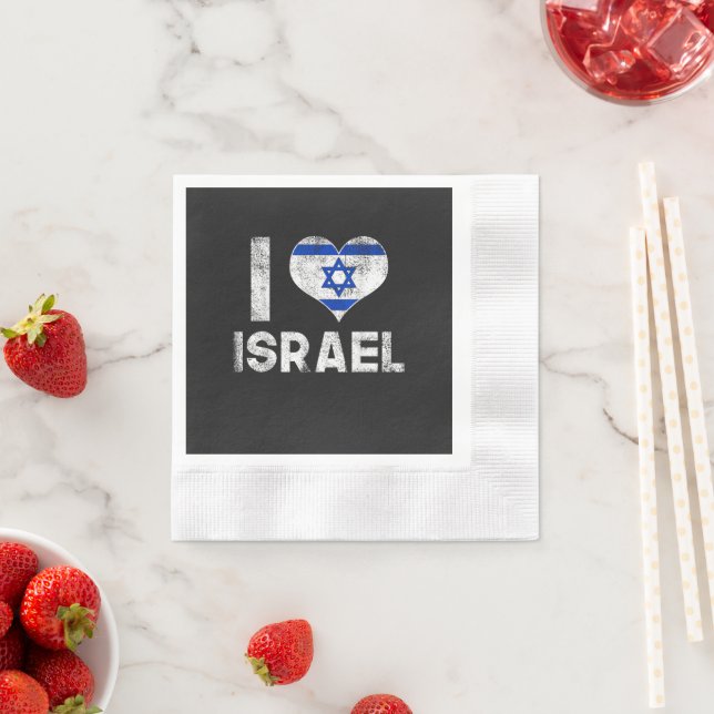 Jag älskar Israel Pappersservett (Insitu)