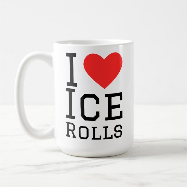 Jag älskar isrullar kaffemugg (Vänster)