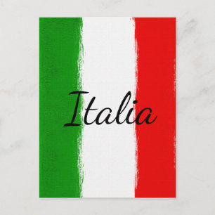 Jag älskar Italien.Flagga för Italien. Vykort