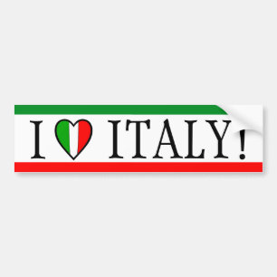 Jag älskar italien! Hjärtaflagga Bildekal