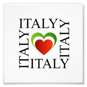 Jag älskar italien med italienska flaggafärger fototryck