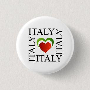 Jag älskar italien med italienska flaggafärger knapp