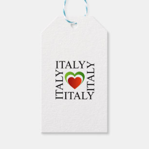 Jag älskar italien med italienska flaggafärger presentetikett