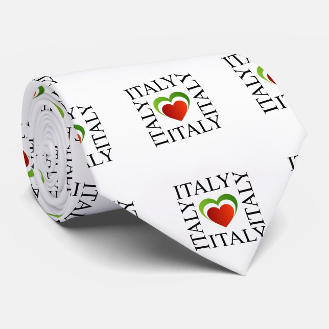 Jag älskar italien med italienska flaggafärger slips (Rullad)