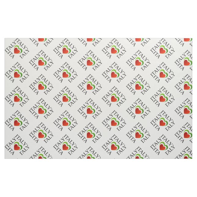 Jag älskar italien med italienska flaggafärger tyg (Fat Quarter)