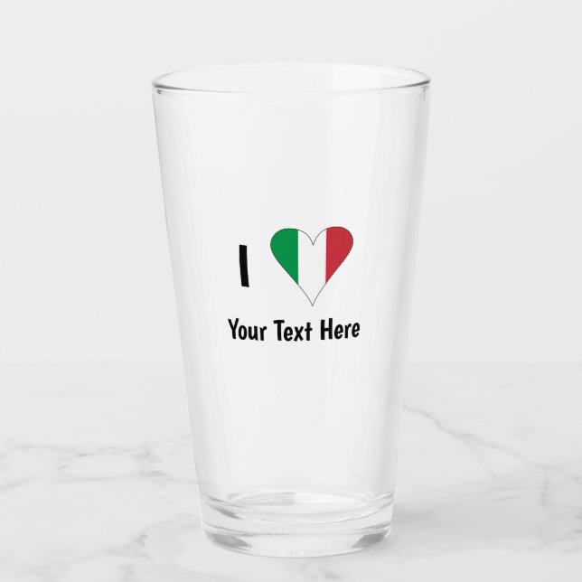 Jag älskar (Italiens flagga hjärta) din text Glaskopp (Framsida)